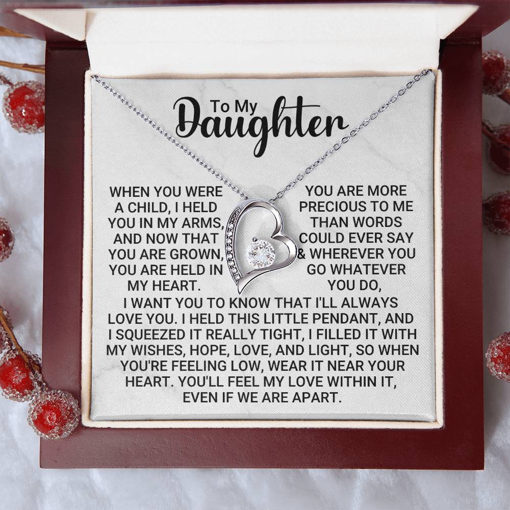 To My Daughter - My Light - Forever Love Necklace