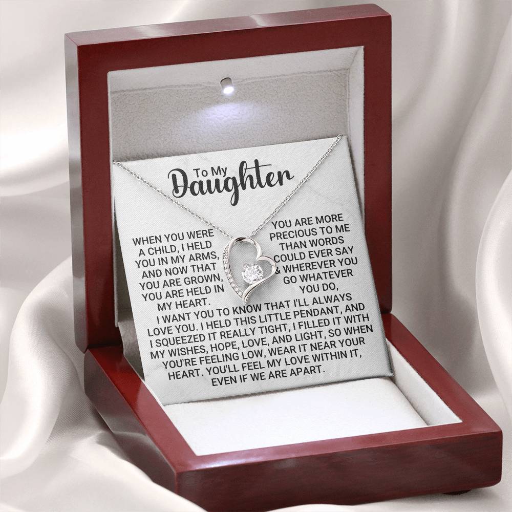 To My Daughter - My Light - Forever Love Necklace