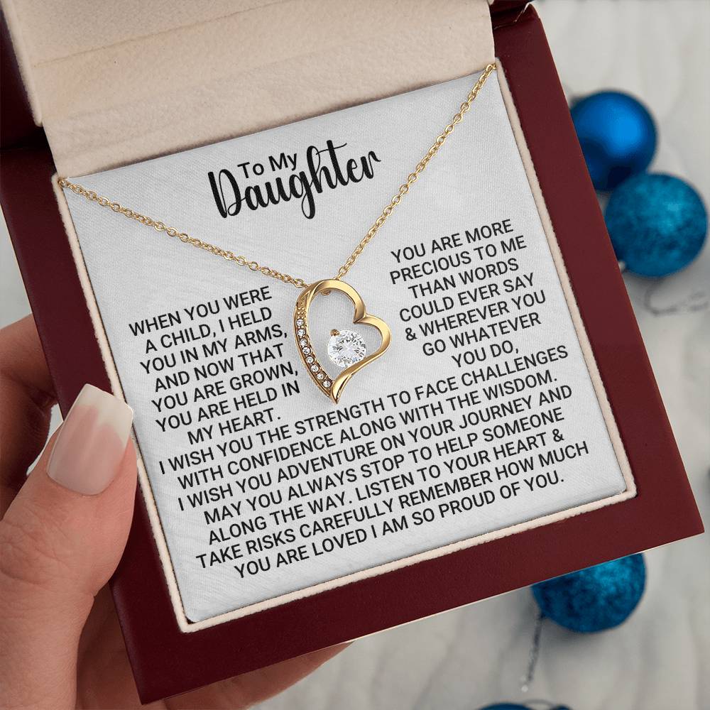 To My Daughter - Remember - Forever Love Necklace