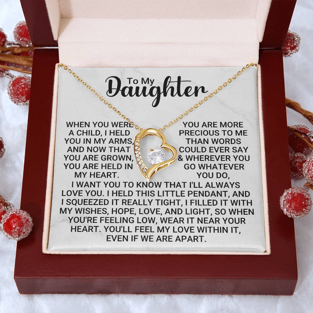 To My Daughter - My Light - Forever Love Necklace