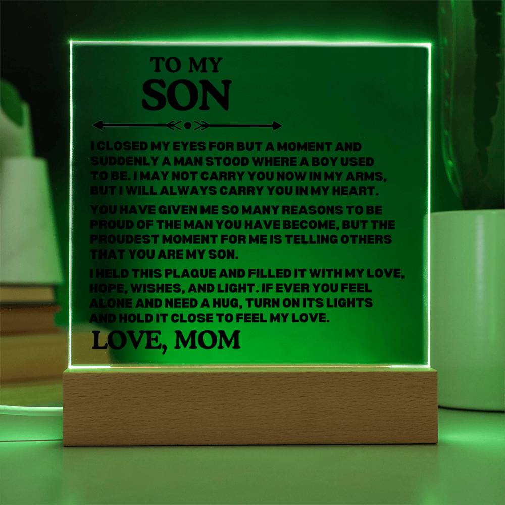 [ALMOST SOLD OUT] To My SON - MOM IS PROUD OF THE MAN YOU HAVE BECOME - Square Acrylic Plaque