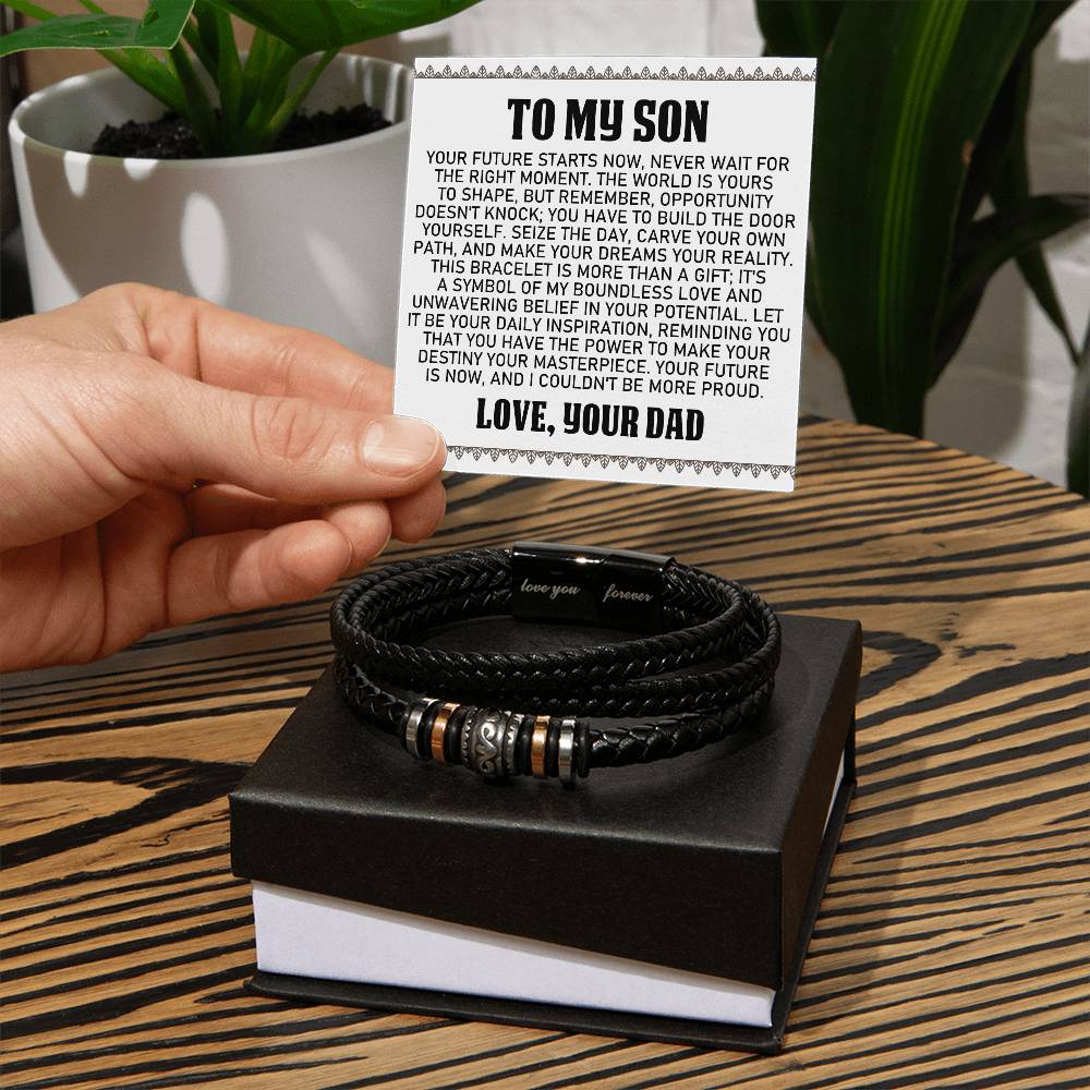 To My Son - Proud - Men's Bracelet