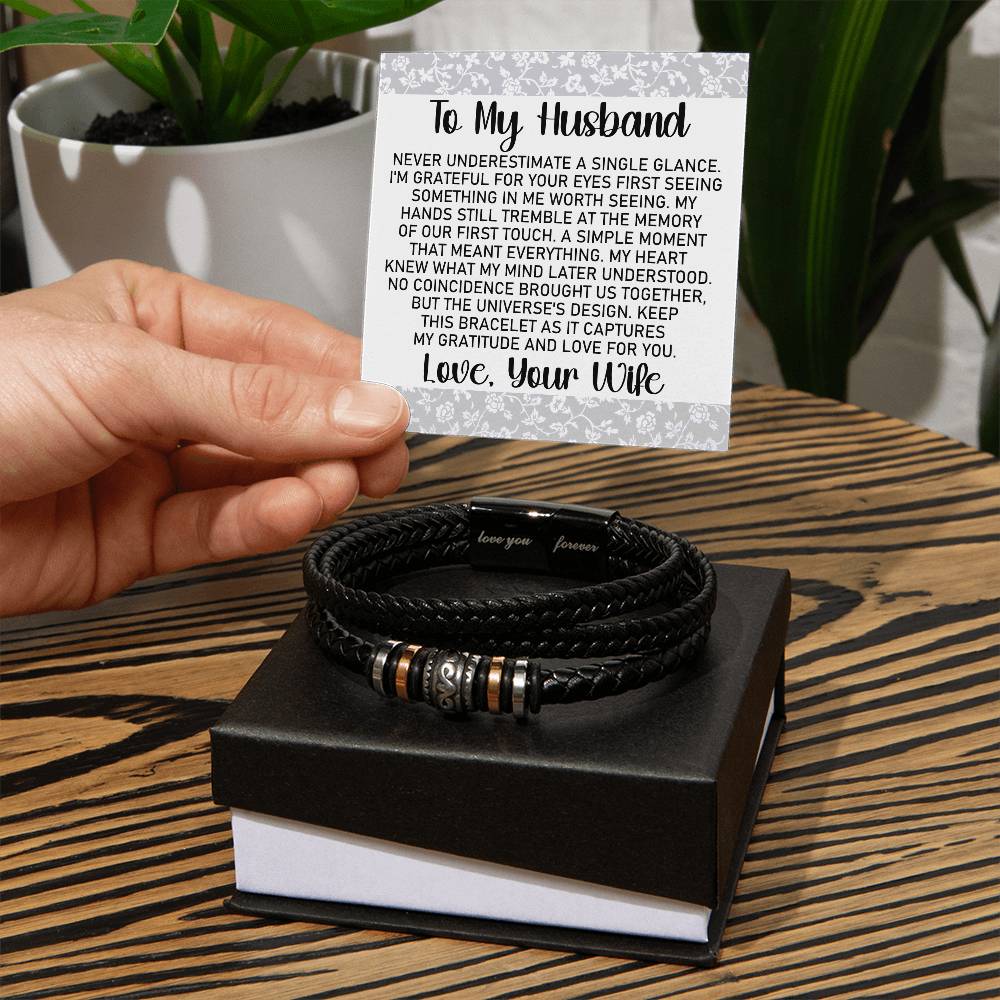 To My Husband - Grateful for your Eyes - Men's Bracelet