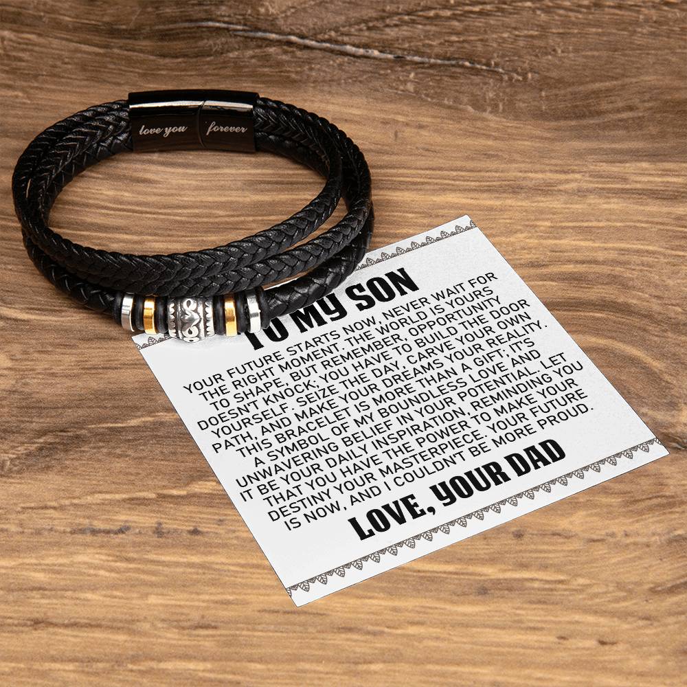 To My Son - Proud - Men's Bracelet