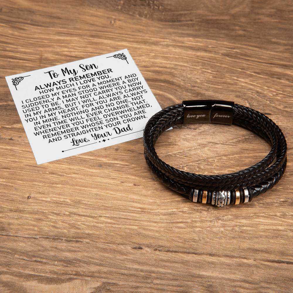 To My Son - Always Remember - Men's Bracelet