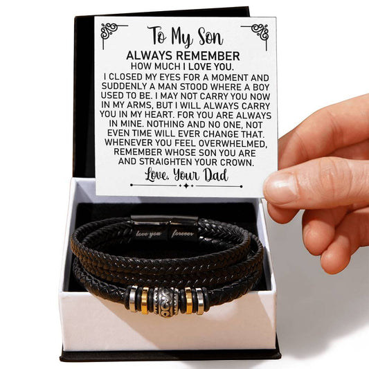 To My Son - Always Remember - Men's Bracelet