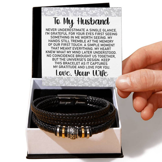 To My Husband - Grateful for your Eyes - Men's Bracelet