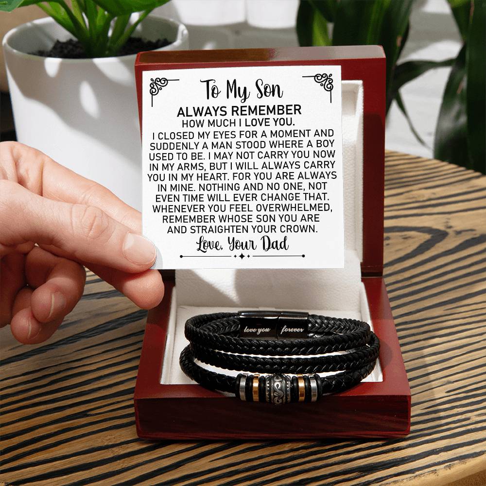 To My Son - Always Remember - Men's Bracelet