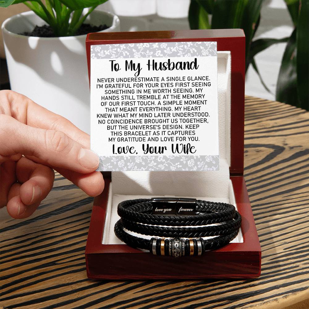 To My Husband - Grateful for your Eyes - Men's Bracelet