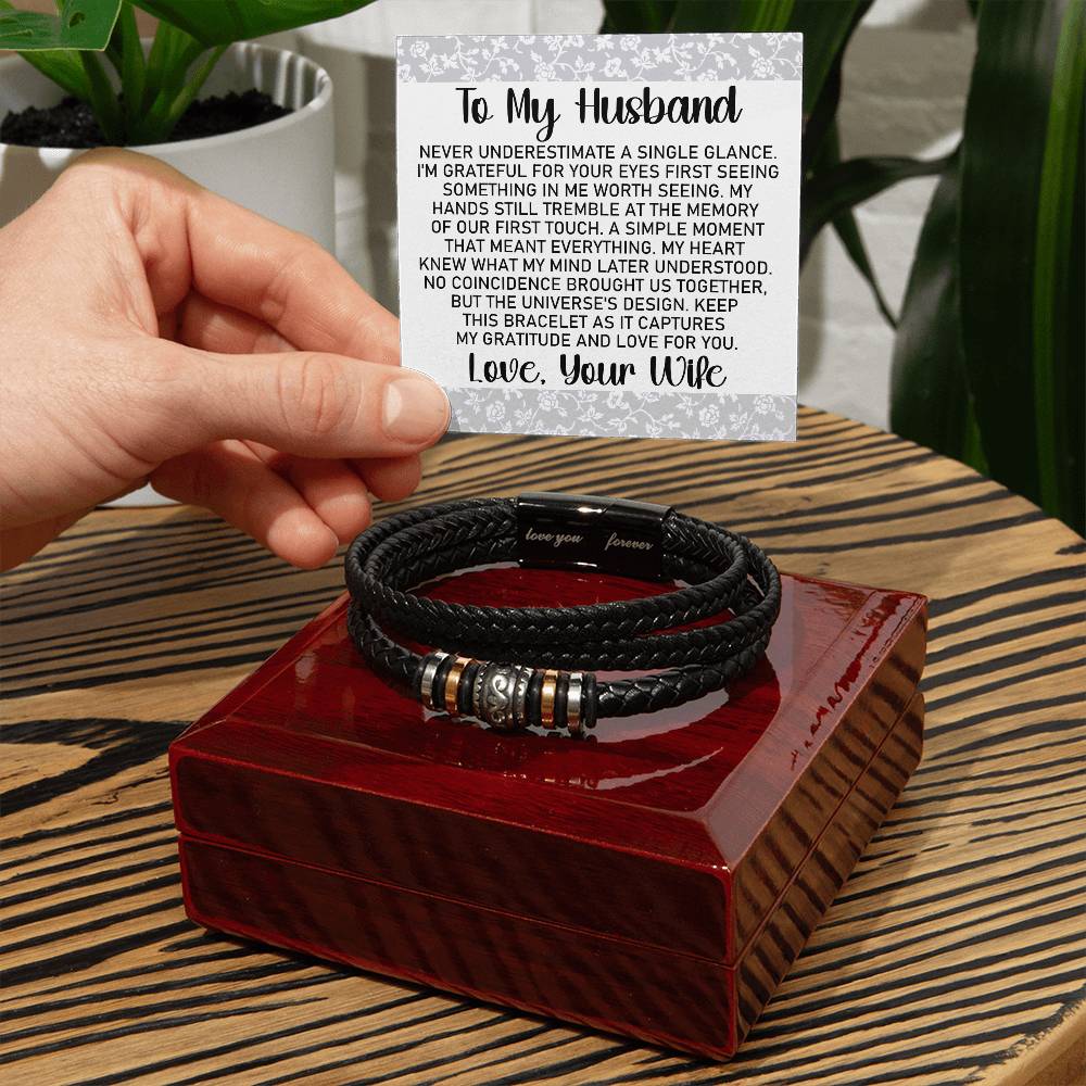 To My Husband - Grateful for your Eyes - Men's Bracelet