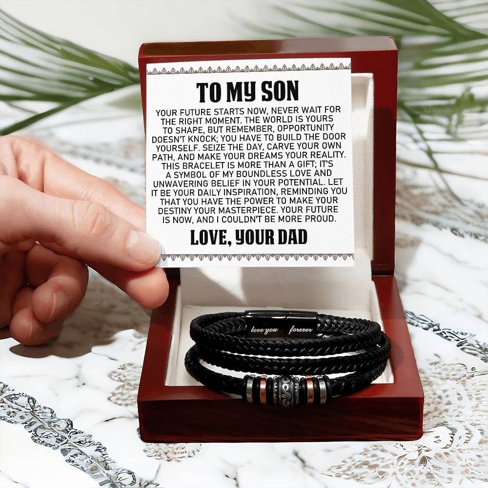 To My Son - Proud - Men's Bracelet