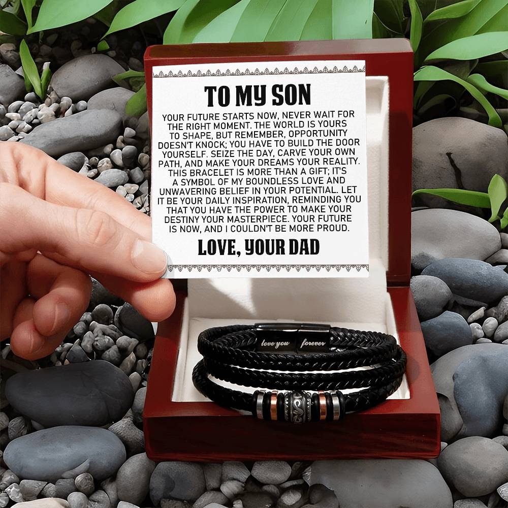 To My Son - Proud - Men's Bracelet