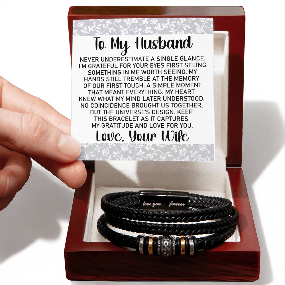 To My Husband - Grateful for your Eyes - Men's Bracelet