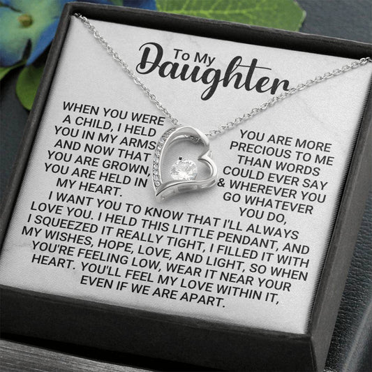 To My Daughter - My Light - Forever Love Necklace