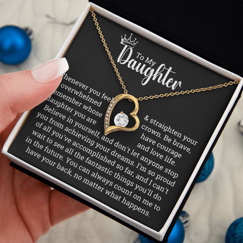 To My Daughter - Believe In Yourself - Forever Love Necklace