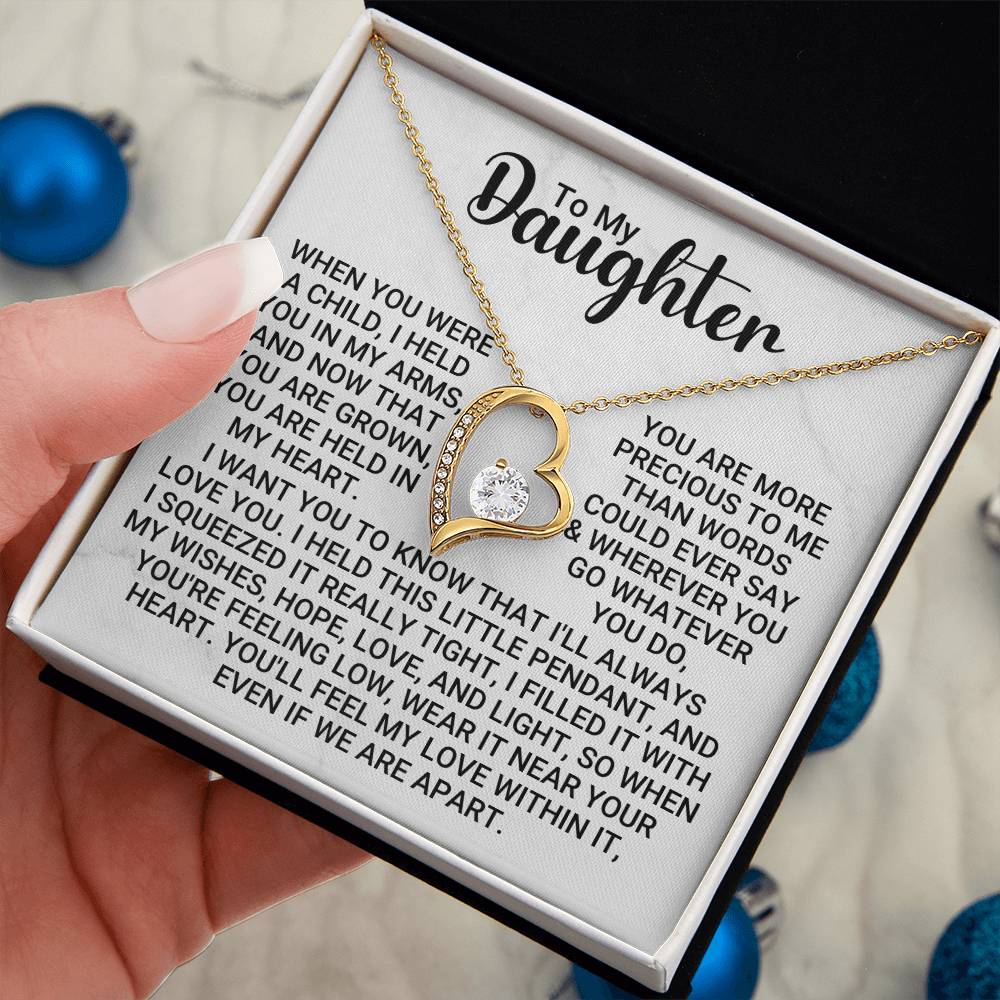 To My Daughter - My Light - Forever Love Necklace