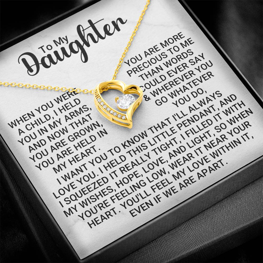 To My Daughter - My Light - Forever Love Necklace