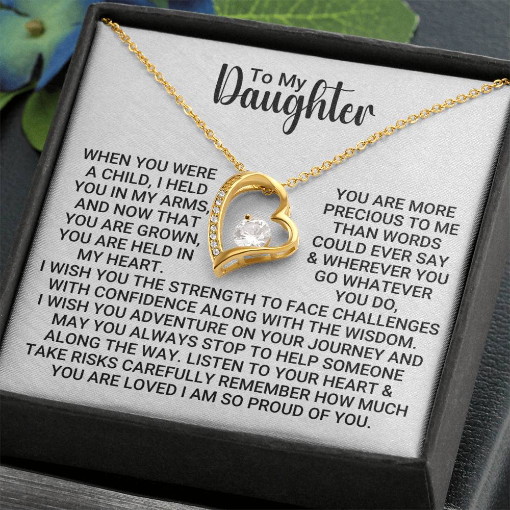 To My Daughter - Remember - Forever Love Necklace
